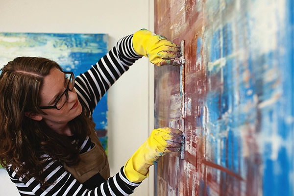 At work in studio - Photograph by Gemma Thorpe